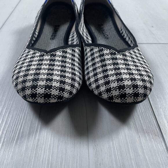 Rothy's Women's 8 The Flat Picnic Checkered Black White Round Toe Ballet - Picture 3 of 7